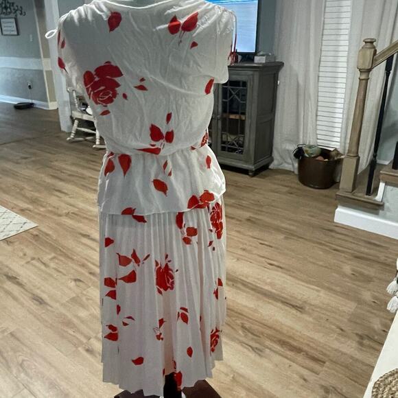 Vintage Patty O'Neill Rose Print Skirt Top Set 70s Flare Size 9 Small Medium - Picture 2 of 8